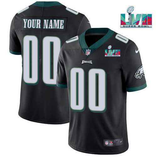 Men & Women & Youth Philadelphia Eagles Custom Black Super Bowl LVII Patch Vapor Untouchable Limited Stitched Jersey